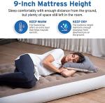 Etekcity Air Mattress Upgraded Twin Size Camping Air Bed Blow Up Bed Inflatable Mattress Raised Airbed with Rechargeable Pump for Guest, Camping, Hiking, Height 9", Storage Bag, Brown