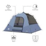 CORE 6 Person Lighted Dome Tent for Outdoor Family, Hiking, and Backpacking | Portable Dome Camp Tent with Storage Pockets for Camping Accessories