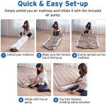 Etekcity Air Mattress Upgraded Twin Size Camping Air Bed Blow Up Bed Inflatable Mattress Raised Airbed with Rechargeable Pump for Guest, Camping, Hiking, Height 9", Storage Bag, Brown