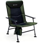 X Strike Oversized Folding Fishing Chair with Rod Holder Heavy Duty 350LBS, Feet Adjustable Padded Camping Chair with Cup Holder Side Pocket Hard Armrest