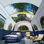 UNP Camping Tent 8 Person Waterproof Big Tunnel Tent with Screen Porch,Family Outdoor Large Tents for Camping 20' x 9' x 80in(H) (Dark Blue)