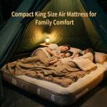 Naturehike Compact King Size Air Mattress with Built-in USB Rechargeable Pump, 992 lbs Max Support Inflatable Mattresses, Blow up Mattress Air Bed for Home, Camping, Guests, Travel