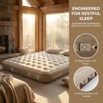 Naturehike Compact King Size Air Mattress with Built-in USB Rechargeable Pump, 992 lbs Max Support Inflatable Mattresses, Blow up Mattress Air Bed for Home, Camping, Guests, Travel