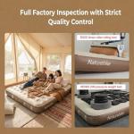 Naturehike Compact King Size Air Mattress with Built-in USB Rechargeable Pump, 992 lbs Max Support Inflatable Mattresses, Blow up Mattress Air Bed for Home, Camping, Guests, Travel