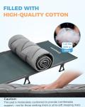 KingCamp Cot Pad for Camping, Comfortable Lightweight Mat, Puffy Soft Warm Non-Slip Cot Mattress Topper for Outdoor, Backpacking, 75"* 25", Grey