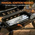 MASTER COOK 10,000 BTU Portable Gas Grill, Outdoor Compact Tabletop BBQ Propane Grill with Foldable Legs for RV, Camping, Patio, Tailgating