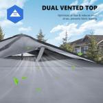 OLIXIS 10x10ft Pop Up Canopy Tent, Heavy Duty 1-Person One Push Setup, Portable Outdoor Shelter for Beach, Events, Camping Includes Rolling Carry Bag, Grey