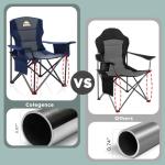 Oversized Camping Chairs 2 Pack - 450lbs Support Heavy Duty Folding Camp Chair Wide Portable Outside Collapsible Chairs with Carry Bag,Cooler,Cup Holder for Outdoor,Lawn,Sports,Baseball,Soccer-Navy