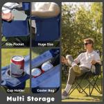 Oversized Camping Chairs 2 Pack - 450lbs Support Heavy Duty Folding Camp Chair Wide Portable Outside Collapsible Chairs with Carry Bag,Cooler,Cup Holder for Outdoor,Lawn,Sports,Baseball,Soccer-Navy