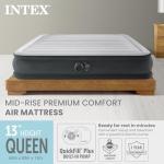 Intex Mid-Rise Air Mattress Bed with Built-in Pump, Dura-Beam Deluxe Comfort Plush, Queen - Portable Luxury Travel Airbed for Adults, Camping, Guests