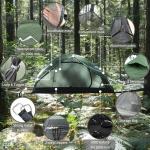 Lay Flat Hammock Tent - Waterproof Hammocks Tents for Camping with Mosquito net - Ultra Light Rain and Fly Proof Sleeping shelter Hybrid Hammok for Adults - All Weather and Seasons