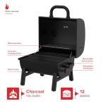 Nexgrill 17.5" Portable Charcoal Grill with Adjustable Chimney Vent, 349 SQ. In Cooking Area, Table Top Grill for Camping, Outdoor Cooking, Patios, and More – 820-0258