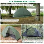 Lay Flat Hammock Tent - Waterproof Hammocks Tents for Camping with Mosquito net - Ultra Light Rain and Fly Proof Sleeping shelter Hybrid Hammok for Adults - All Weather and Seasons