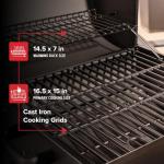 Nexgrill 17.5" Portable Charcoal Grill with Adjustable Chimney Vent, 349 SQ. In Cooking Area, Table Top Grill for Camping, Outdoor Cooking, Patios, and More – 820-0258