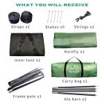 Lay Flat Hammock Tent - Waterproof Hammocks Tents for Camping with Mosquito net - Ultra Light Rain and Fly Proof Sleeping shelter Hybrid Hammok for Adults - All Weather and Seasons