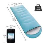 ORTHOMTEX Sleeping Bags for Adults,Kids & Girls-Warm & Cold Weather Lightweight Waterproof Sleeping Bag Backpack,Great for 3-4 Seasons Hiking,Camping and Outdoor Mountaineering(Sky Blue/Left Zip)