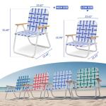 Sekey Camping Chair, Beach Chair for Adults with Highback, Folding Lawn Chair with Webbed Airflow Mesh, Patio Chair with Rust-Proof Coating, Webbed Lawn Chair for Outdoor, Fishing, Backyard, Blue