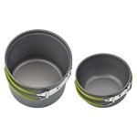 Camping Cookware Mess Kit Backpacking Pot Gear Camping Cooking Pots and Pans Set Camp Kitchen Equipment Accessories Green