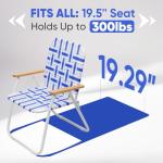 Sekey Camping Chair, Beach Chair for Adults with Highback, Folding Lawn Chair with Webbed Airflow Mesh, Patio Chair with Rust-Proof Coating, Webbed Lawn Chair for Outdoor, Fishing, Backyard, Blue