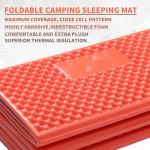 2 Person Camping Foam Sleeping Pad Lightweight Closed Cell Folding Camping Mat Double Camping Mattress Portable for Outdoor Hiking Mountaineering Orange