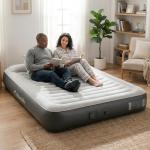 Naturehike Pillow Top Plush Compact King Air Mattress with Rechargeable Built-in Pump, 992 LBS Support, Blow Up Bed with Annular Air Column Structure, Inflatable Airbed for Home, Camping, Guests