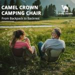 CAMEL CROWN Camping Chair Heavy Duty Backpacking Chair - Ultra-Light Folding Chair with Carry Bag, Portable Compact for Outdoor, Lawn, Hiking, Beach, Picnic