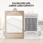 Naturehike Pillow Top Plush Compact King Air Mattress with Rechargeable Built-in Pump, 992 LBS Support, Blow Up Bed with Annular Air Column Structure, Inflatable Airbed for Home, Camping, Guests