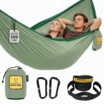 Wise Owl Outfitters Camping Hammock – 500lbs Portable Hammock with Tree Straps - Travel, Backpacking, Hiking, Outdoors Camping Gear - Double