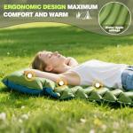 FrutPunch Camping Sleeping Pad, Ultralight Camping Mat with Pillow, Built-in Foot Pump Inflatable Sleeping Pads Compact for Camping Backpacking Hiking Traveling Tent, Single