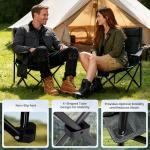 Foristrail Portable Camping Chair 2 Pack, Folding Outdoor Chair with Cup Holder & Side Pocket for Camping, Hiking, Picnic, Beach (Black)