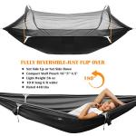 Patent Camping Hammock with Mosquito Net and Rainfly Cover, orange/grey