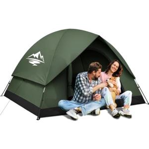 Tents for Camping 2/3/4 Person with Rainfly - Camping Tent Waterproof Windproof Easy Setup, Portable Double Layer Outdoor Dome Tent, Backpacking Tents for Adventure Backyard Hiking