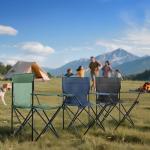 Geisoun 2-Pack Foldable Camping Chairs with Cup Holder, 300LB Lawn Portable Folding Chairs for Adults, Lightweight Outdoor Beach Chairs with Carry Bag for Camp, Fishing, Sports (Navy)