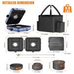 Hisencn Camping Stove,2 Burner Propane Stove,20000 BTU/h Camping Cooking set Includes Frying Pan,Kettle and Pot,Adjustable Burners & Piezo Ignition,Portable stove for camping Outdoor,Blue