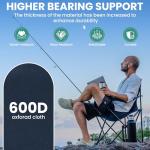 Geisoun 2-Pack Foldable Camping Chairs with Cup Holder, 300LB Lawn Portable Folding Chairs for Adults, Lightweight Outdoor Beach Chairs with Carry Bag for Camp, Fishing, Sports (Navy)