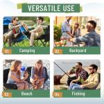 Seeloowy 2 Pack Compact Camping Chairs Portable Folding for Outside with Carry Bag Lightweight Moon Chairs for Travel Picnic Hiking Beach Fishing, 600D Oxford, Supports 330lbs(Black)