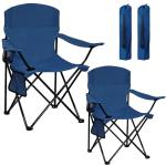 SAILARY Camping Chair 2 Pack Portable Folding Chair with Cup Holder and Cooler Bag, 285lbs Capacity, Upgraded Foldable Chair for Outdoor, Beach, Fishing, Backpacking, Navy Blue