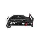Weber Traveler® Compact Portable Gas Grill (Liquid Propane) for Outdoor Cooking – Black, Porcelain-Enameled Lid, Side Table, Folding Portable Grill with Wheels for Camping, Tailgating & Travel
