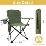 SAILARY Camping Chair 2 Pack Portable Folding Chair with Cup Holder and Cooler Bag, 285lbs Capacity, Upgraded Foldable Chair for Outdoor, Beach, Fishing, Backpacking, Navy Blue