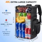 Jornova Insulated Cooler Backpack, 40L Leakproof Backpack with Double Compartments for Men & Women, Large Lunch Cooler for Camping, Beach, Travel, Picnic, Up to 48 Cans