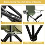 SAILARY Camping Chair 2 Pack Portable Folding Chair with Cup Holder and Cooler Bag, 285lbs Capacity, Upgraded Foldable Chair for Outdoor, Beach, Fishing, Backpacking, Navy Blue