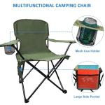 SAILARY Camping Chair 2 Pack Portable Folding Chair with Cup Holder and Cooler Bag, 285lbs Capacity, Upgraded Foldable Chair for Outdoor, Beach, Fishing, Backpacking, Navy Blue