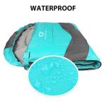 Gold Armour Sleeping Bags for Adults Kids Boys Girls Backpacking Hiking Camping, Cold Warm Weather 4 Seasons, Indoor Outdoor Use, Lightweight & Waterproof, Left Zipper (Sky Blue & Gray)