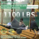LUKETURE Triangle Camping Hammock, 10ft Multi Person Hammocks Max 1100 lbs for Outdoor Relaxing, Extra Large Hammock w/Ratchet/Webbing Straps (10ft-Triangle Camping Hammock)