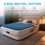 VOSSER Twin Air Mattress with Built-in Pump,Fast & Easy Inflation/Deflation Inflatable Mattress, Foldable Blow Up Mattress with Storage Bag, Inflatable Bed for Home, Camping & Guests