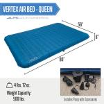 ALPS Mountaineering Vertex Air Bed – Twin & Queen Size Options, PVC-Free Fabric, Coil System, Rechargeable Pump with Wall/Car Charger, Indoor/Outdoor Use