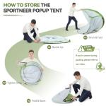 Sportneer Camping Tent: 2 Adults Pop Up Tent with Rain Fly and Carrying Bag - All-Weather Shelter for Camping Backyard Sleepover & Beach, 2 Doors, 3 Top Meshes, Easy Set Up, Size 110''x78''x51''