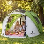 Sportneer Camping Tent: 2 Adults Pop Up Tent with Rain Fly and Carrying Bag - All-Weather Shelter for Camping Backyard Sleepover & Beach, 2 Doors, 3 Top Meshes, Easy Set Up, Size 110''x78''x51''