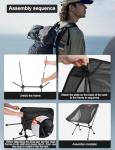 Msnaile Camping Chair, Carbon Fiber Frame 1.5 lbs Ultralight Folding Chair, Compact Portable Camp Chair for Adults, Backpacking, Hiking, Outdoor, Travel