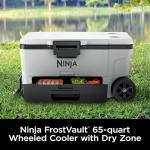 Ninja FrostVault | 65qt Wheeled Cooler with Cold Dry Zone | Integrated Fridge-Temp Dry Storage Drawer | Premium Heavy-Duty Insulated Cooler | Keeps Ice for Days | Cloud White | FB265WH
